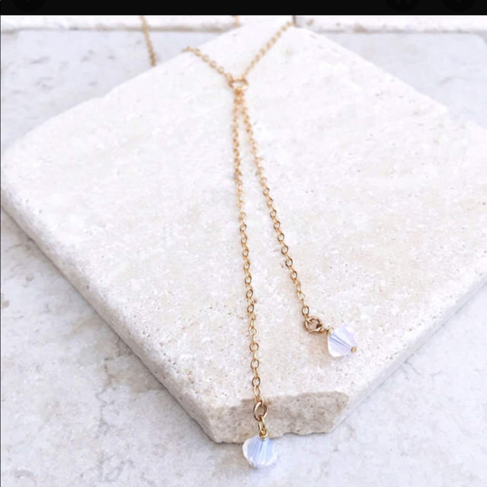Classy Crystal Droplet 💧 Necklace - Picture 2 of 3